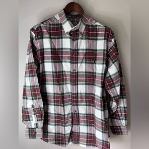 Eastern Mountain Sports Mens Size L 100% Cotton Plaid Flannel shirt